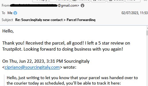 Parcel Forward Assistance Italy 515 Parcel Forward Assistance Italy 515